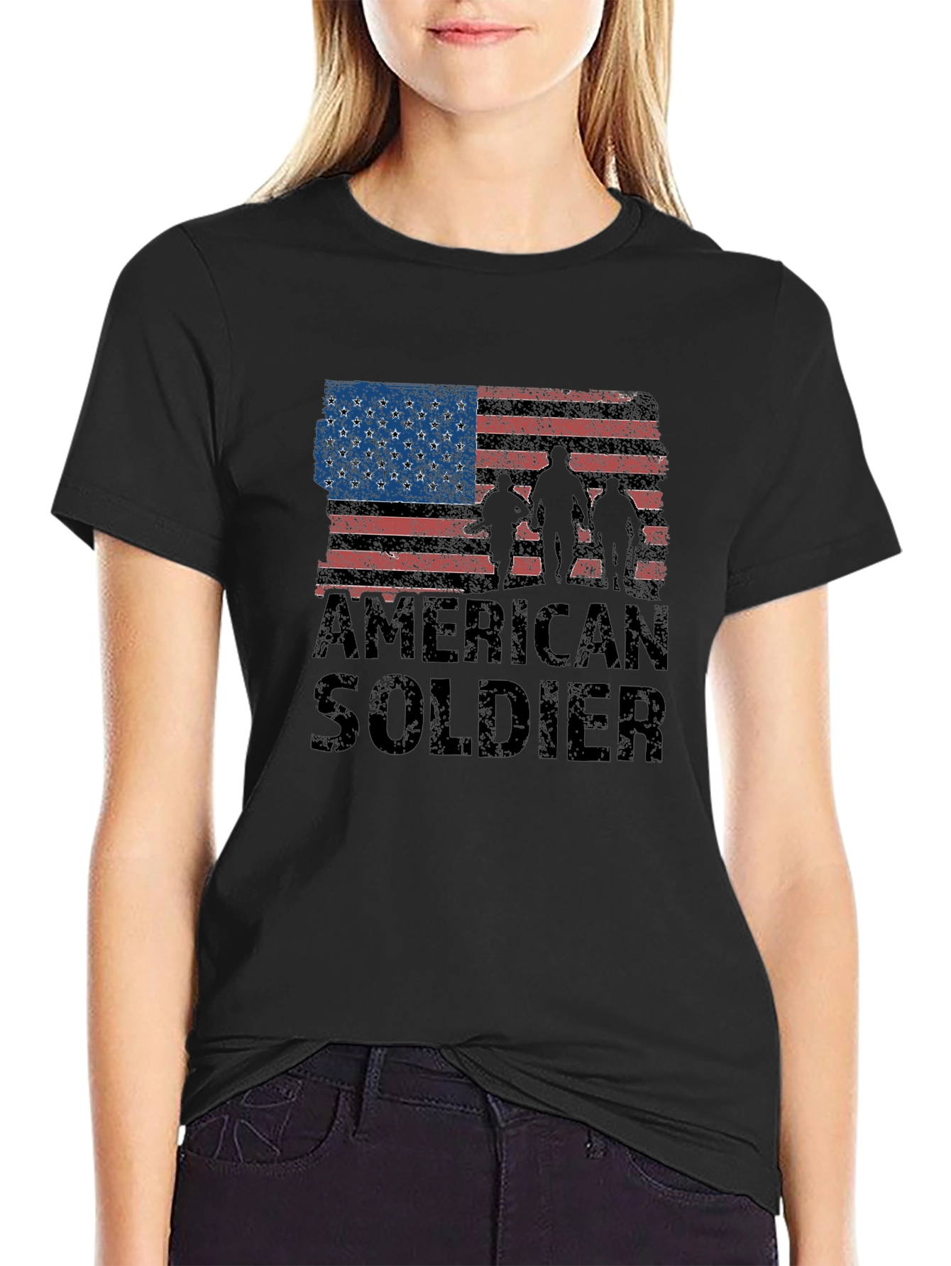 American Soldier Flag Graphic T-Shirt