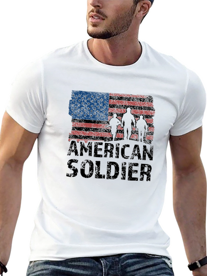 American Soldier Flag Graphic T-Shirt