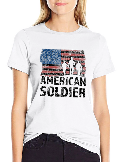 American Soldier Flag Graphic T-Shirt
