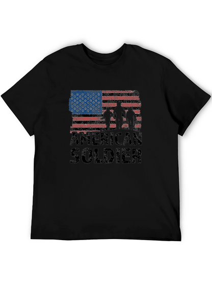 American Soldier Flag Graphic T-Shirt