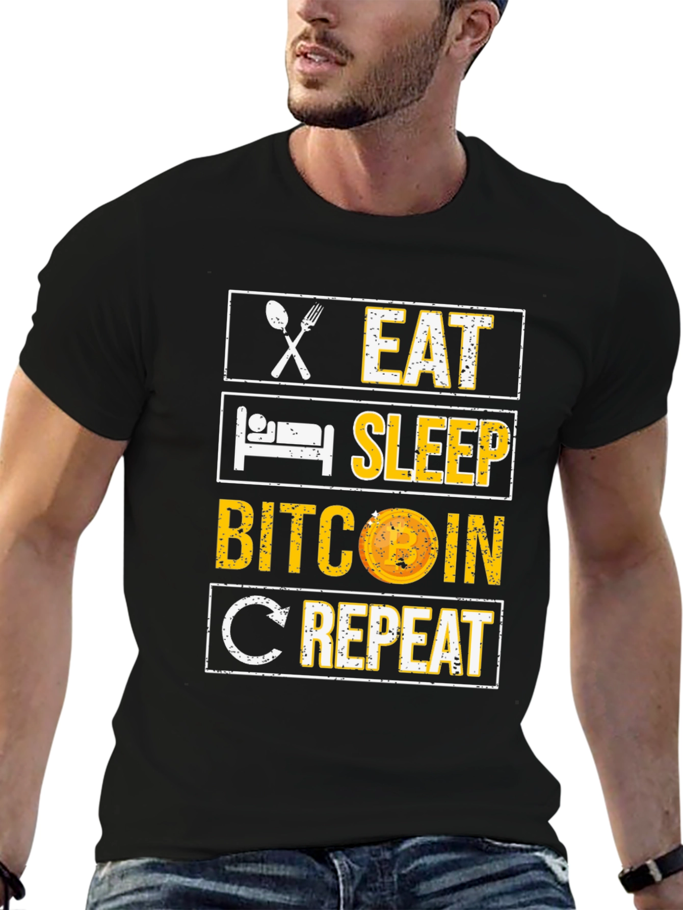 Eat Sleep Bitcoin Repeat Graphic Tee