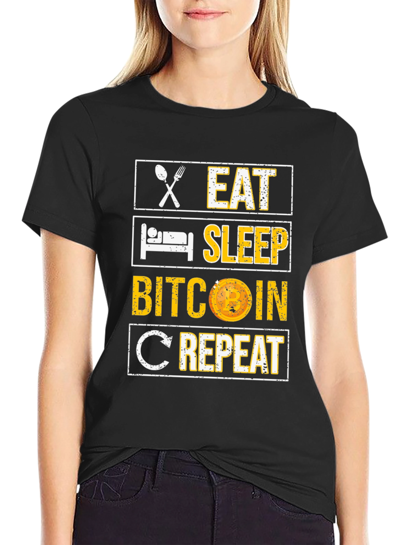 Eat Sleep Bitcoin Repeat Graphic Tee