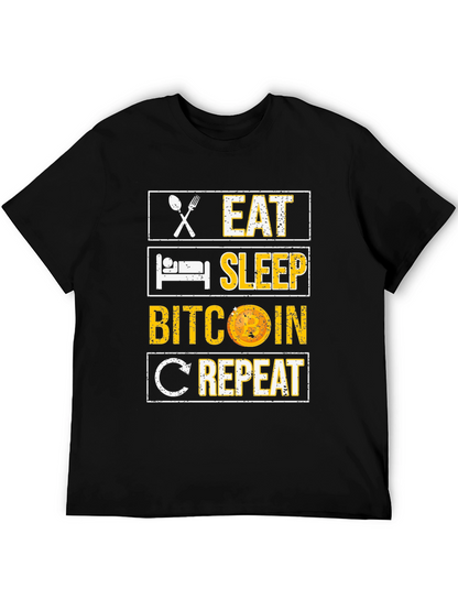Eat Sleep Bitcoin Repeat Graphic Tee