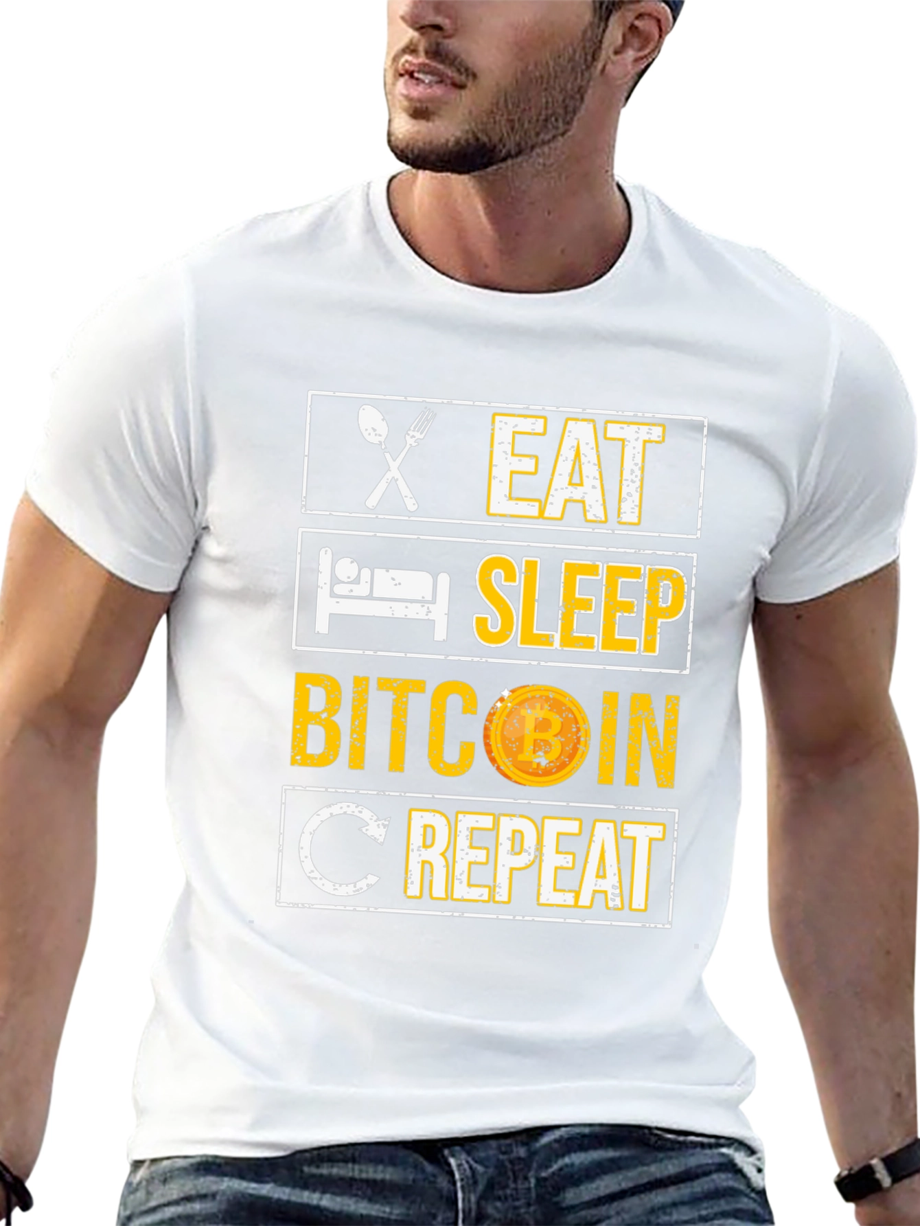 Eat Sleep Bitcoin Repeat Graphic Tee