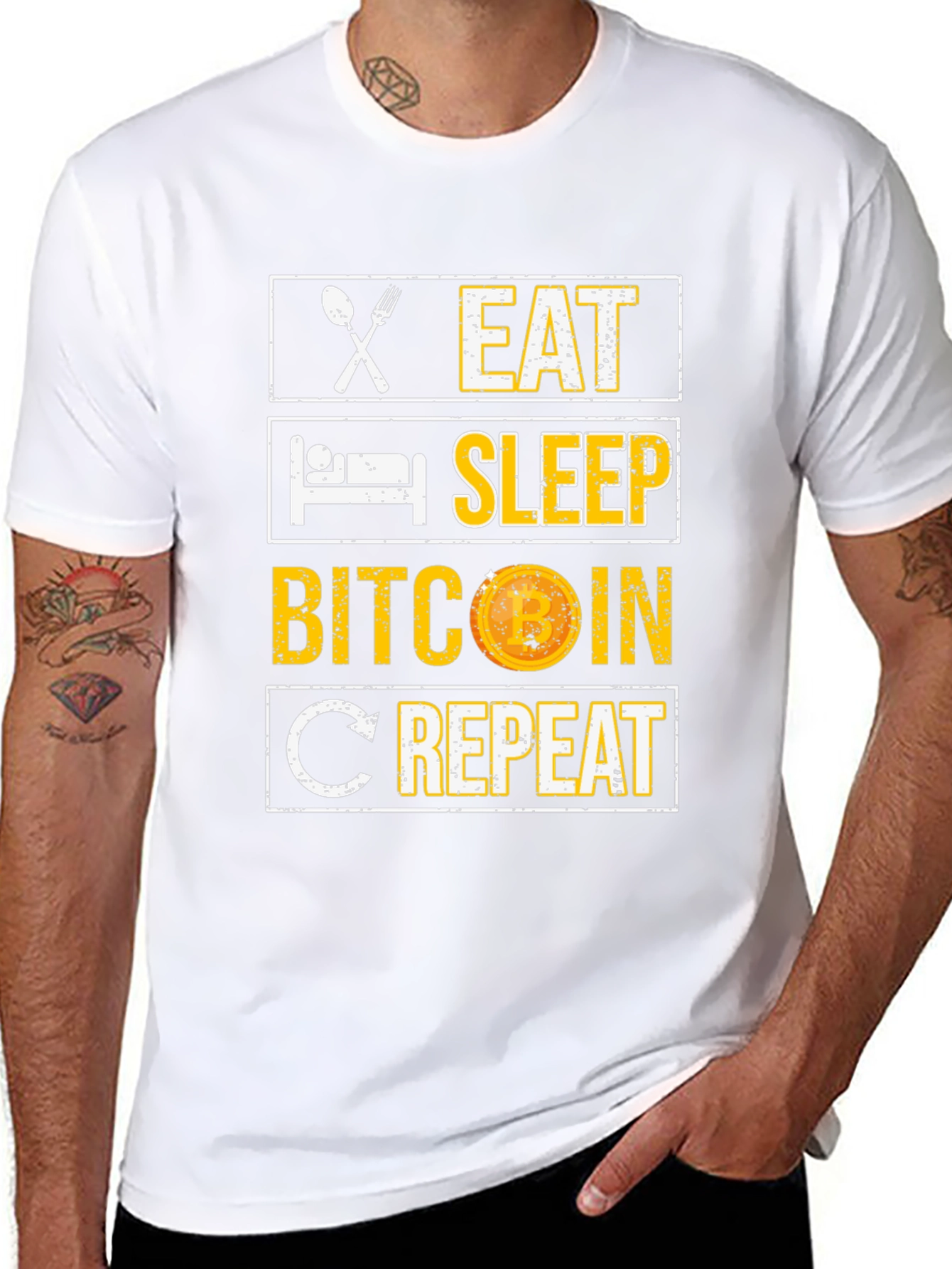 Eat Sleep Bitcoin Repeat Graphic Tee