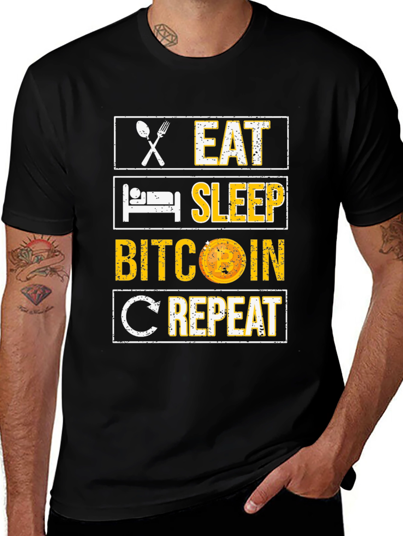 Eat Sleep Bitcoin Repeat Graphic Tee