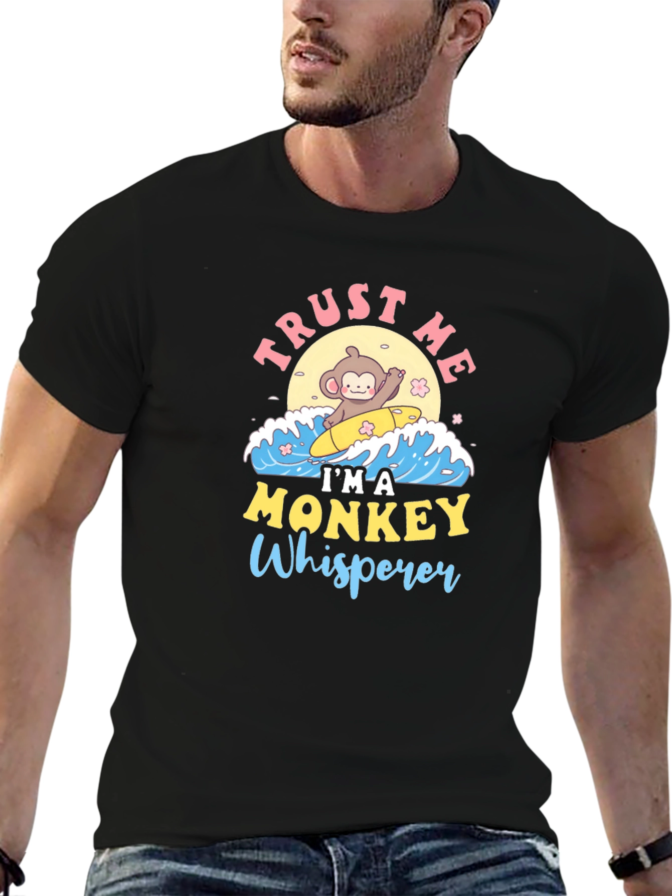 Monkey Whisperer T-Shirt - Cute Surfing Monkey Design