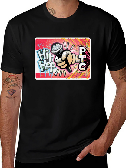 Hip Hop Microphone Graphic T-Shirt
