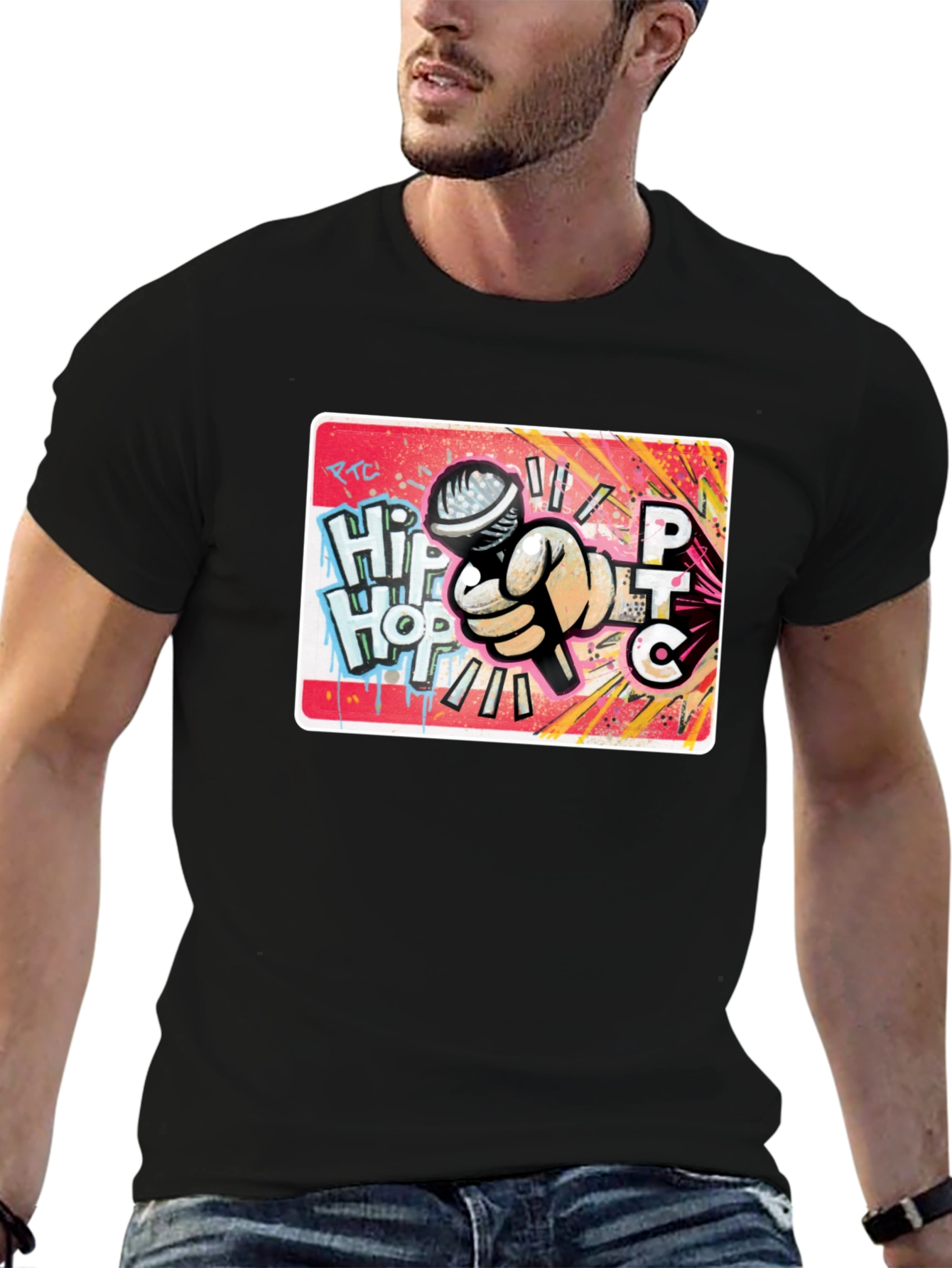 Hip Hop Microphone Graphic T-Shirt