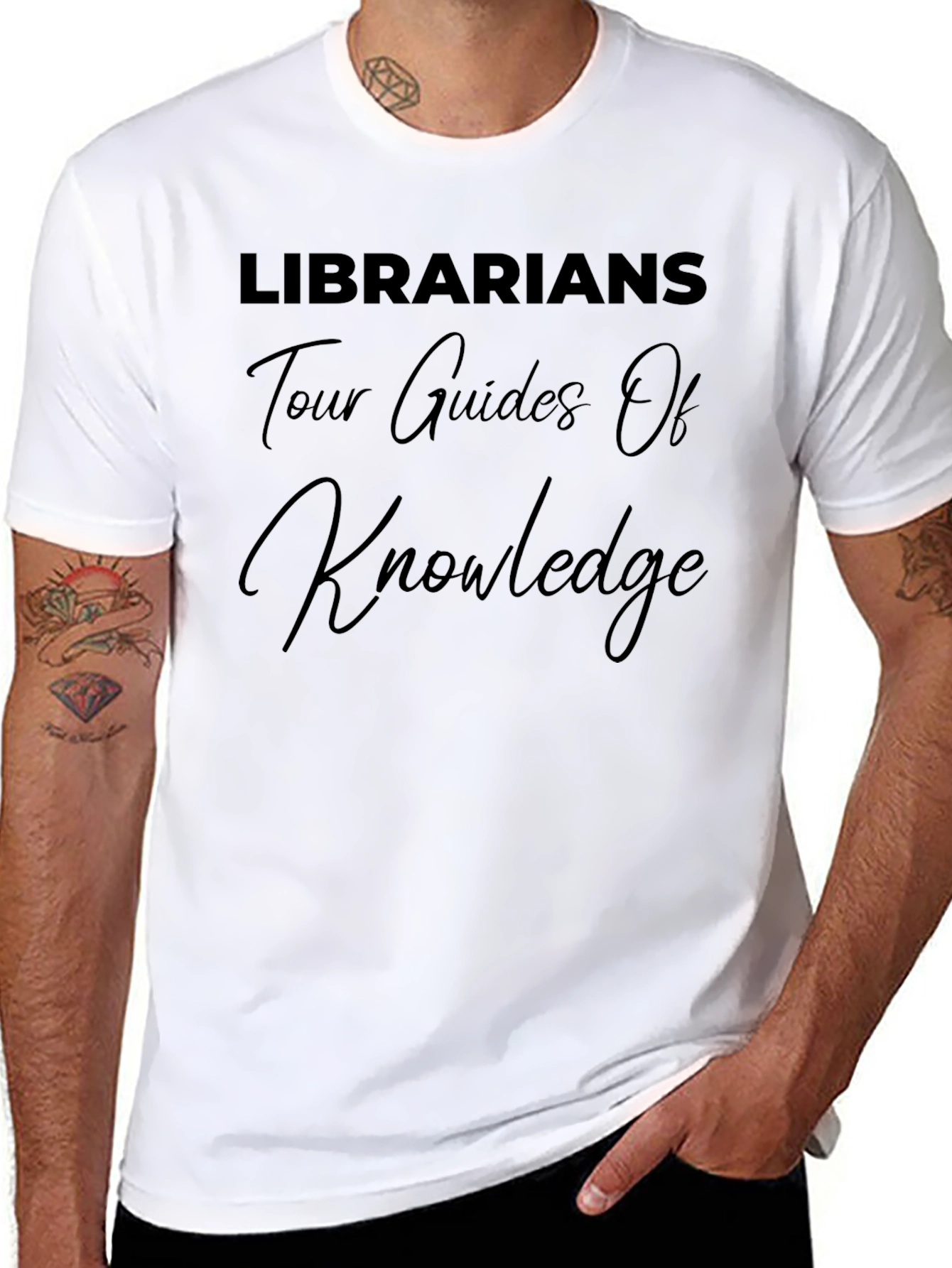 Librarians Tour Guides of Knowledge Black T-Shirt