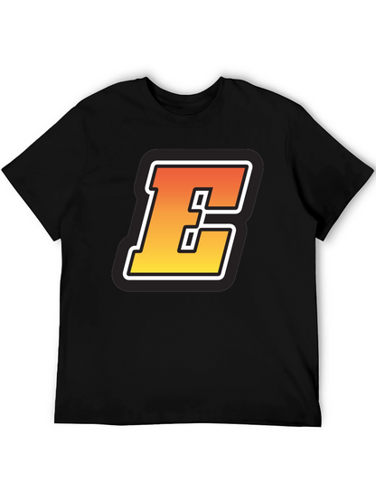 Bold Letter E Graphic Tee - Black T-Shirt