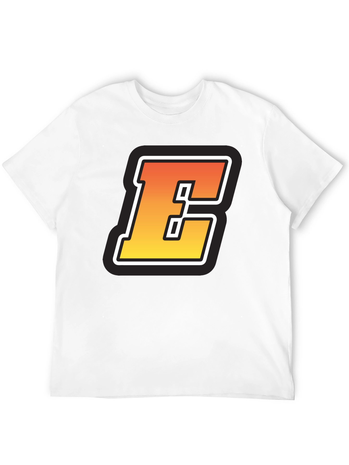 Bold Letter E Graphic Tee - Black T-Shirt