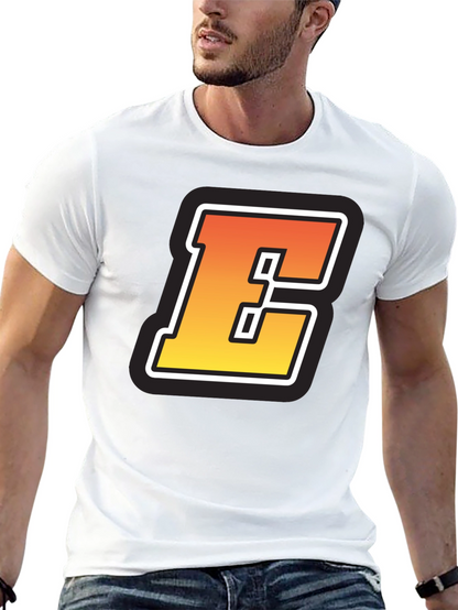 Bold Letter E Graphic Tee - Black T-Shirt