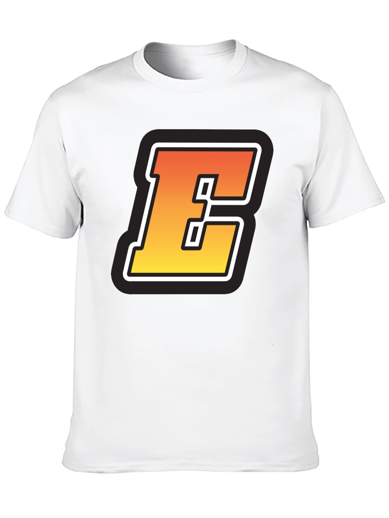 Bold Letter E Graphic Tee - Black T-Shirt