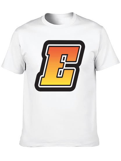 Bold Letter E Graphic Tee - Black T-Shirt
