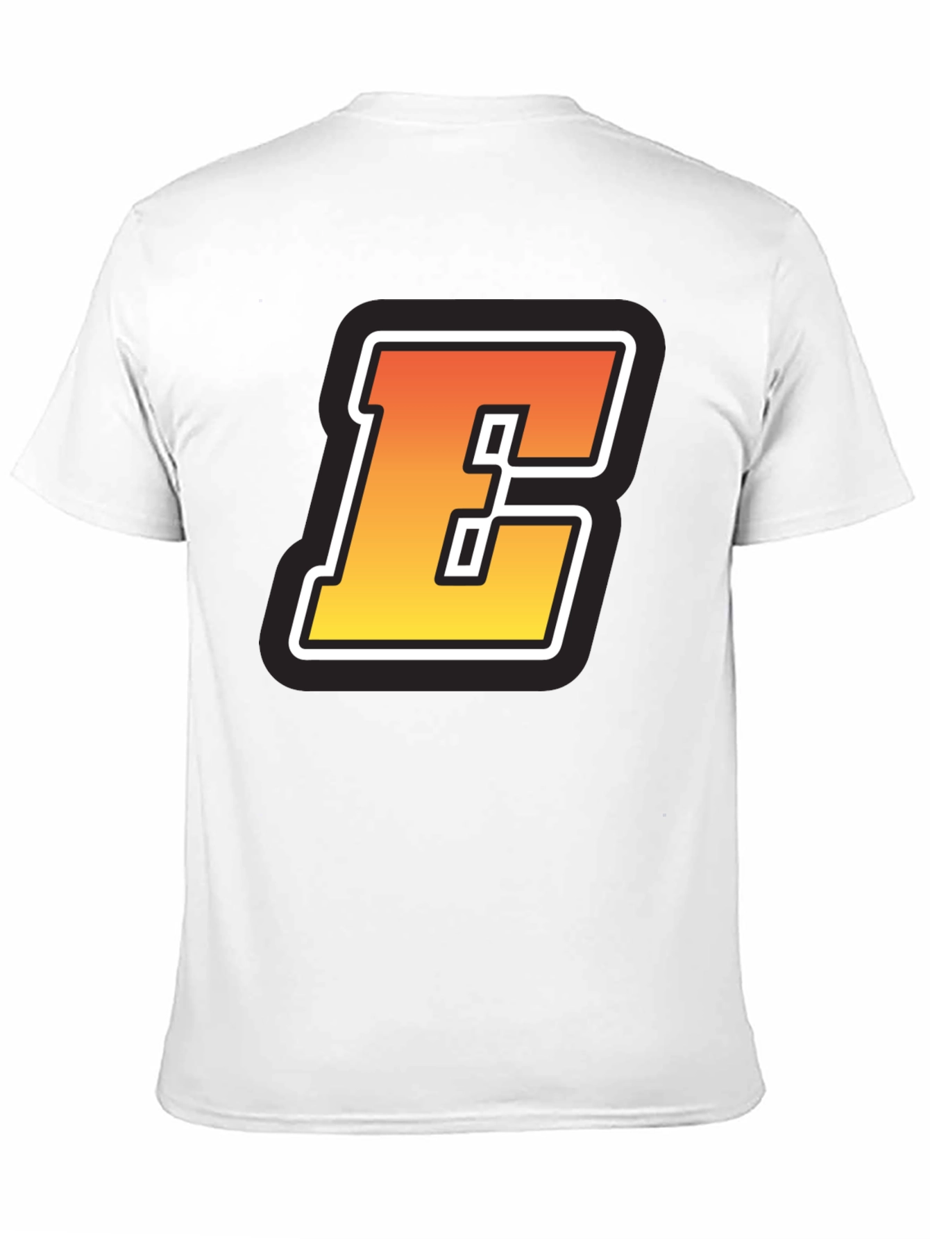 Bold Letter E Graphic Tee - Black T-Shirt