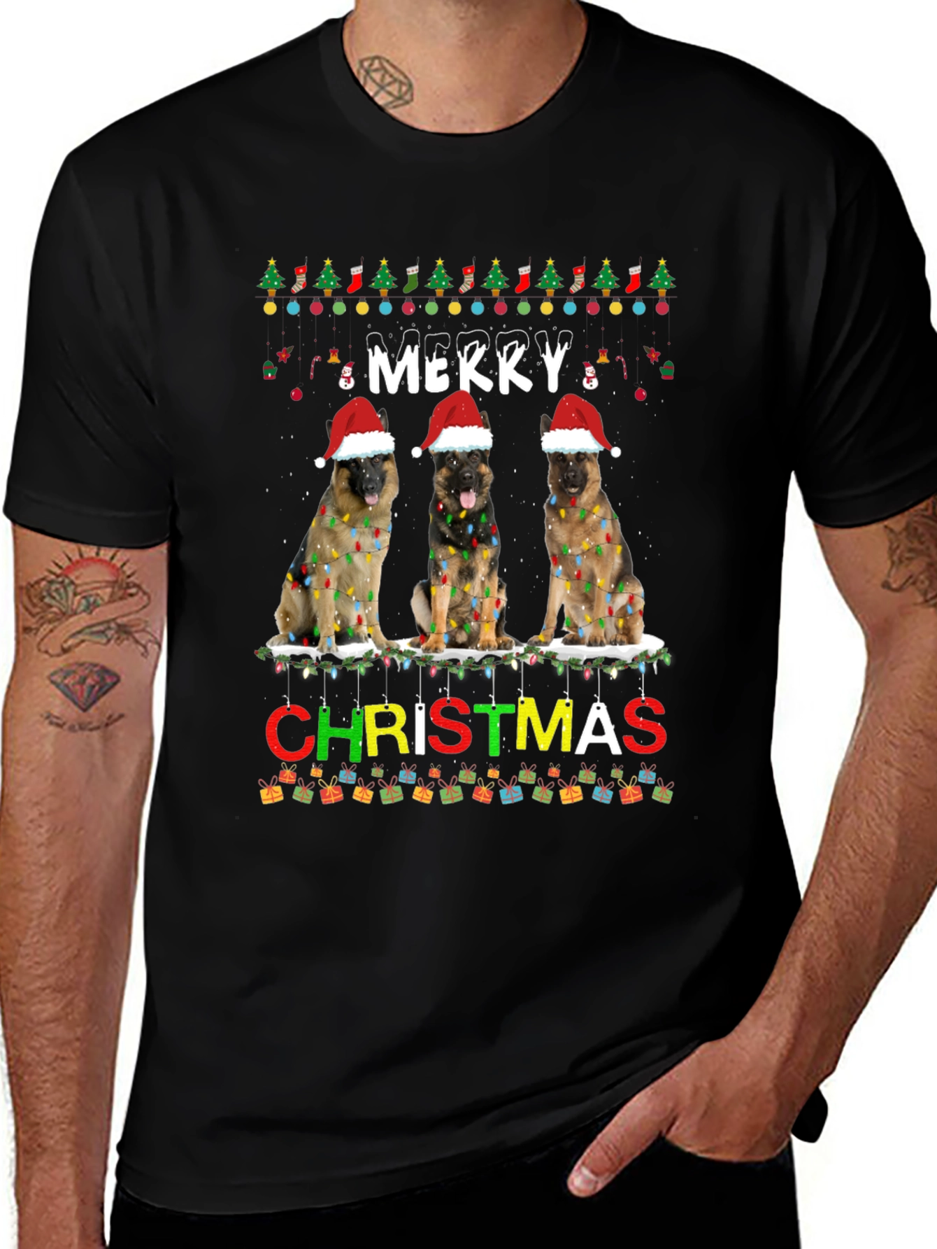 Merry Christmas Dog T-Shirt