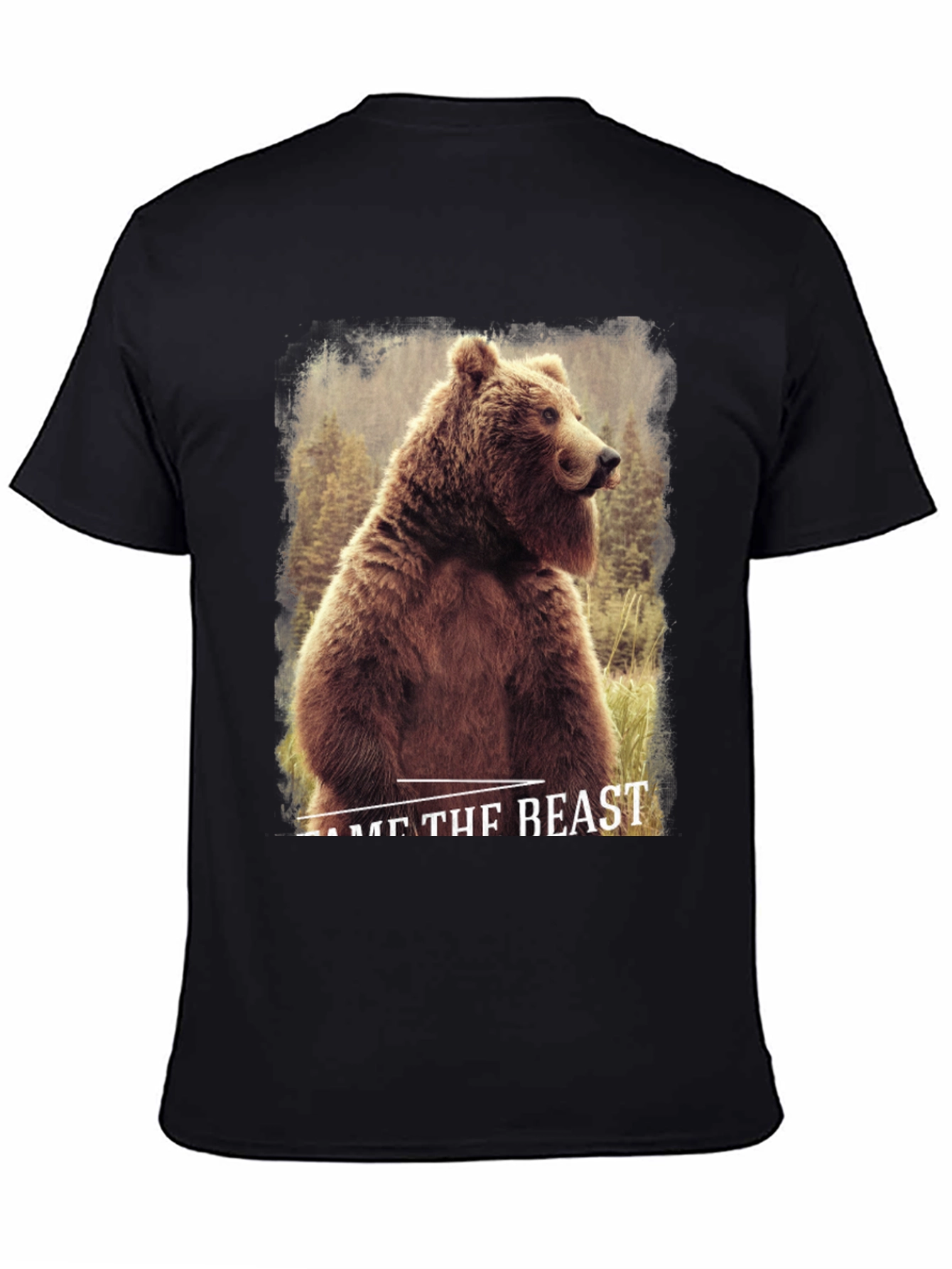 Tame The Beast Bear Graphic Tee - Black