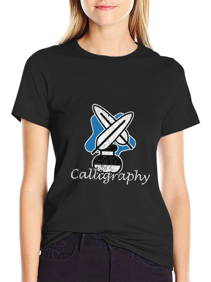 Calligraphy Tee - Artistic Ink Design
