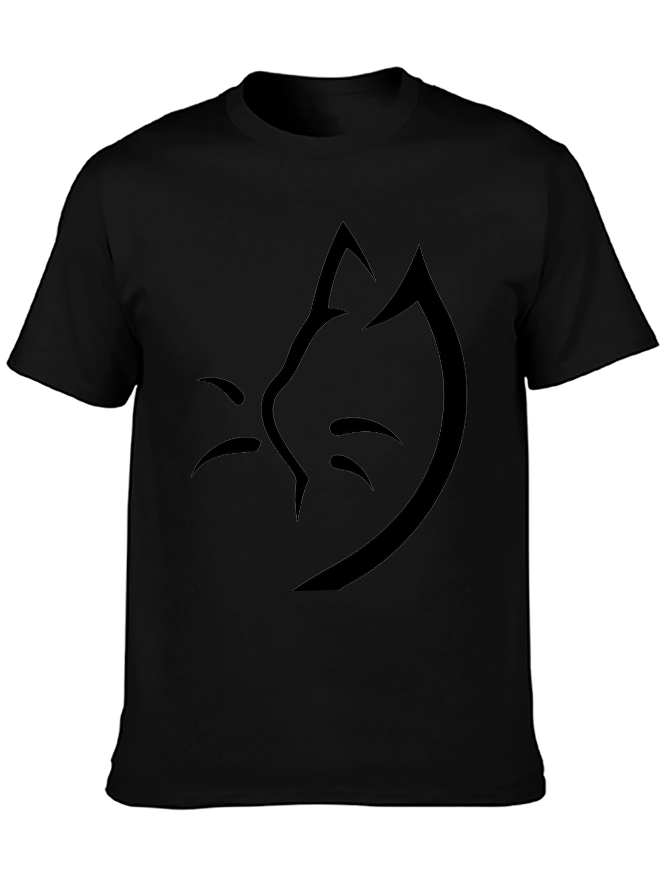 Minimalist Cat Silhouette Black T-Shirt
