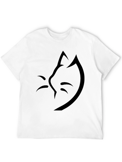 Minimalist Cat Silhouette Black T-Shirt