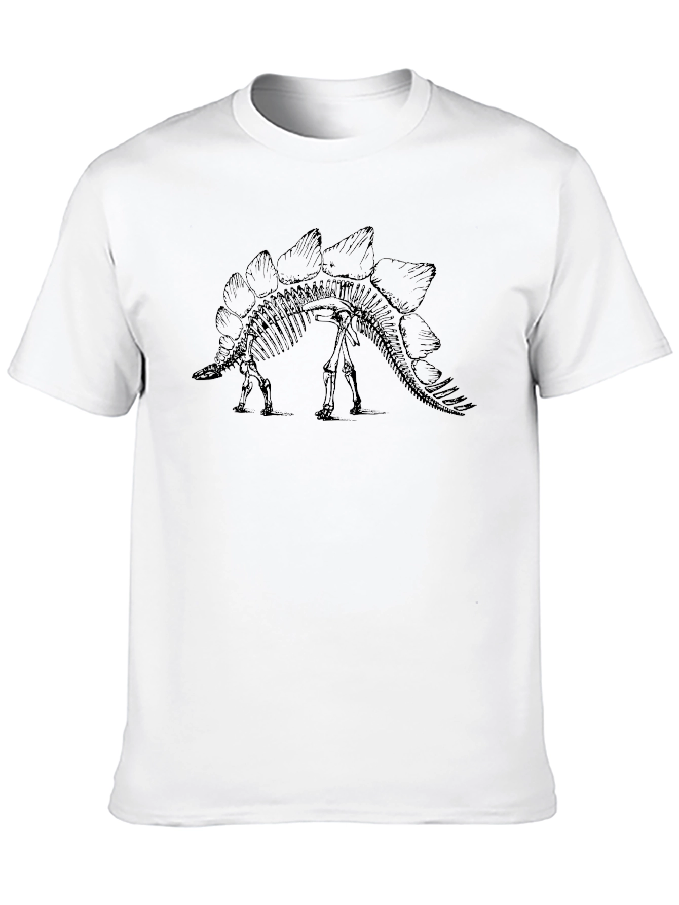 Stegosaurus Skeleton Graphic Tee - Black