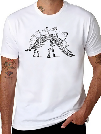 Stegosaurus Skeleton Graphic Tee - Black