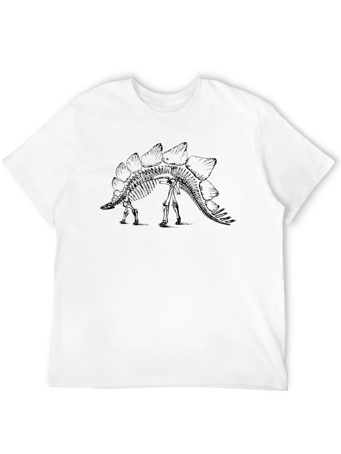 Stegosaurus Skeleton Graphic Tee - Black
