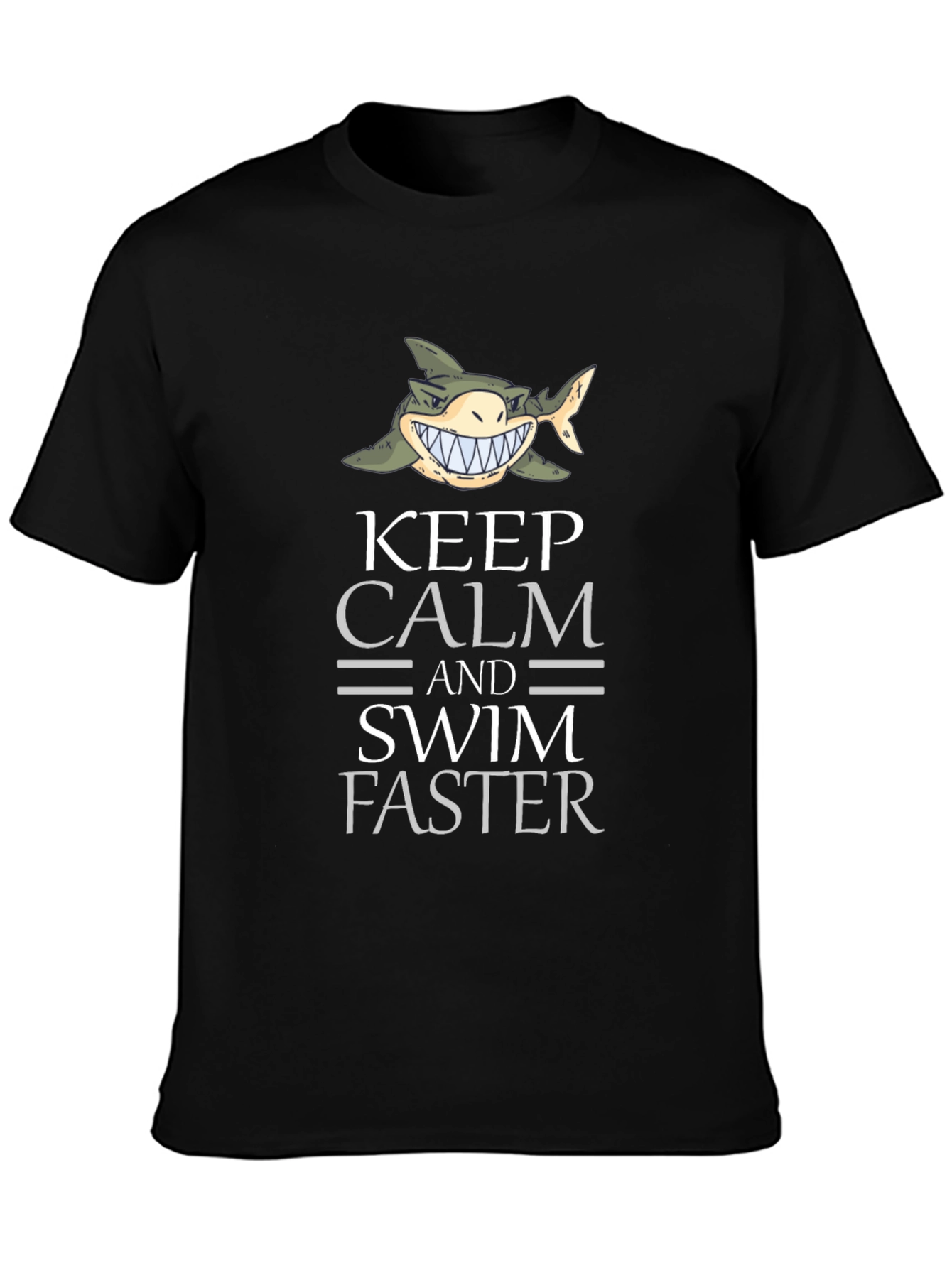 Keep Calm Shark Graphic Tee - Funny Novelty T-Shirt