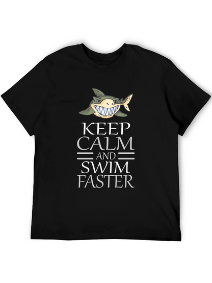 Keep Calm Shark Graphic Tee - Funny Novelty T-Shirt