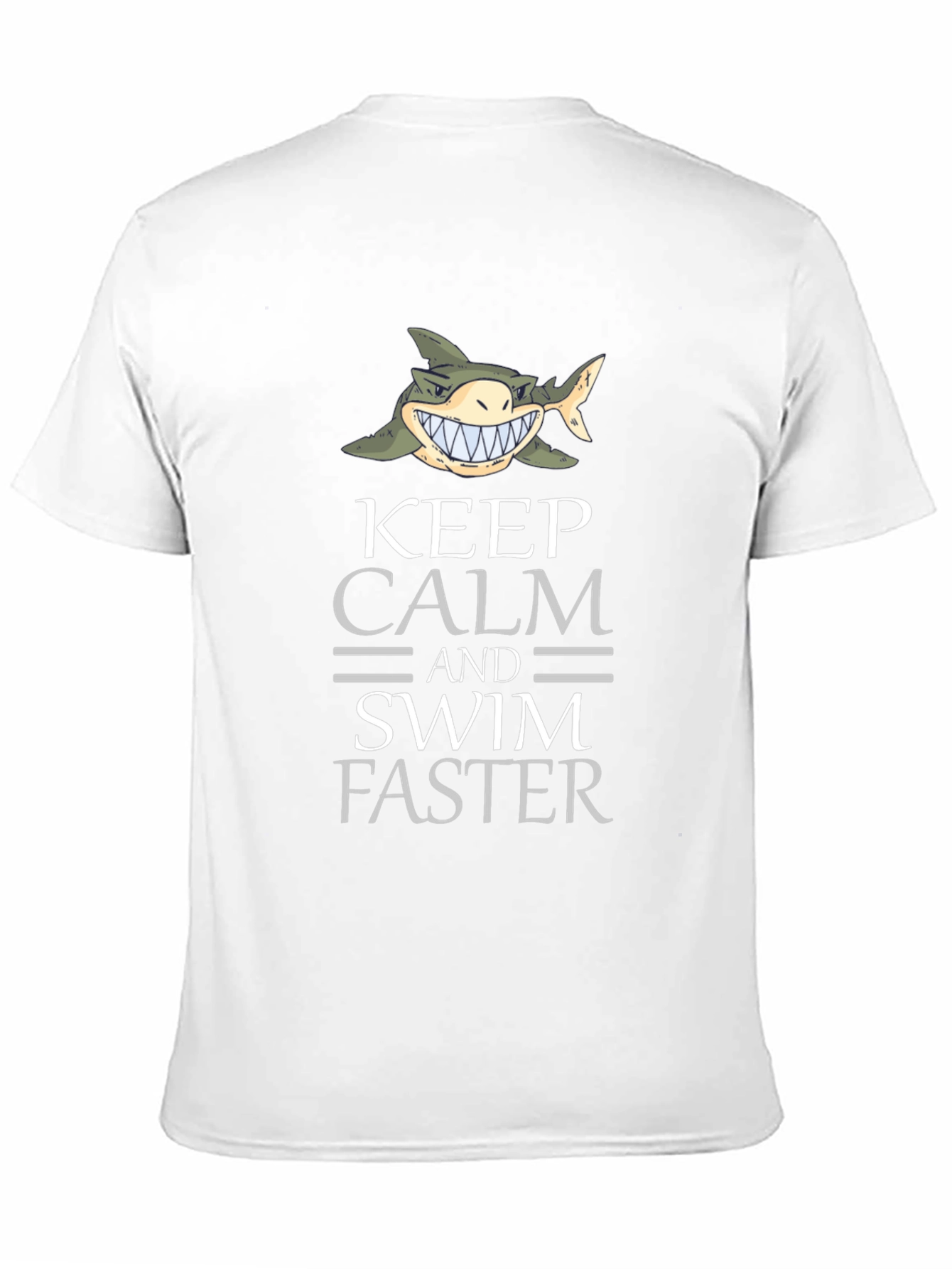 Keep Calm Shark Graphic Tee - Funny Novelty T-Shirt