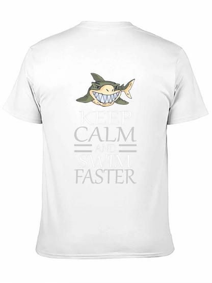 Keep Calm Shark Graphic Tee - Funny Novelty T-Shirt