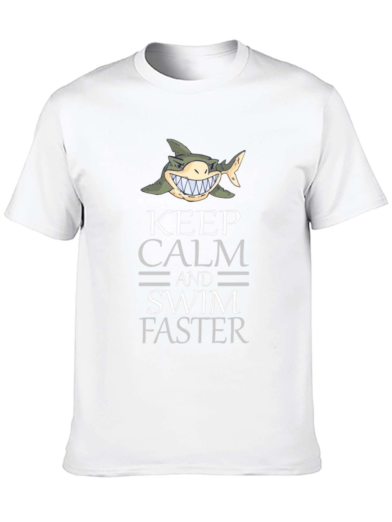 Keep Calm Shark Graphic Tee - Funny Novelty T-Shirt