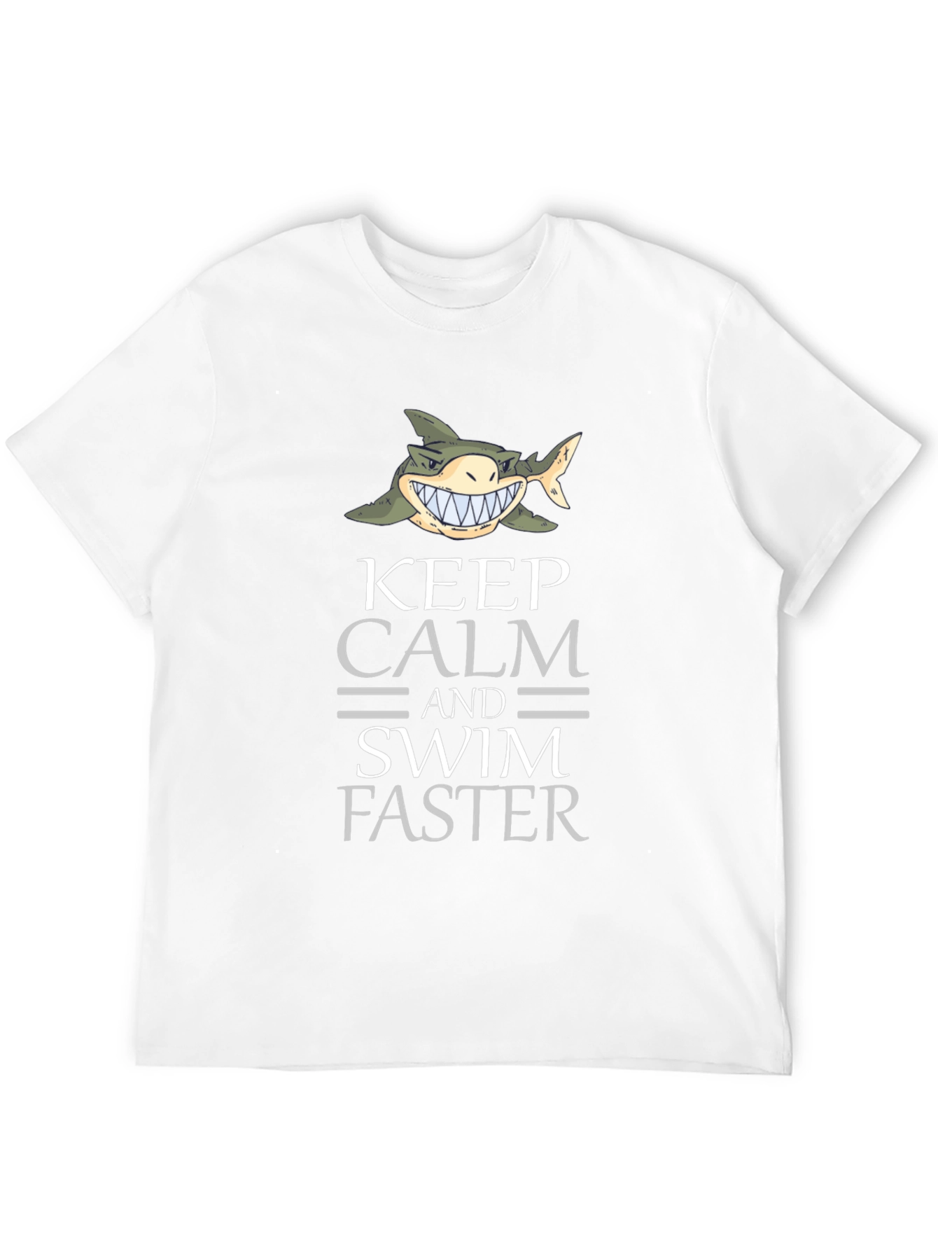 Keep Calm Shark Graphic Tee - Funny Novelty T-Shirt