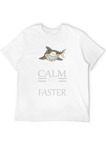 Keep Calm Shark Graphic Tee - Funny Novelty T-Shirt