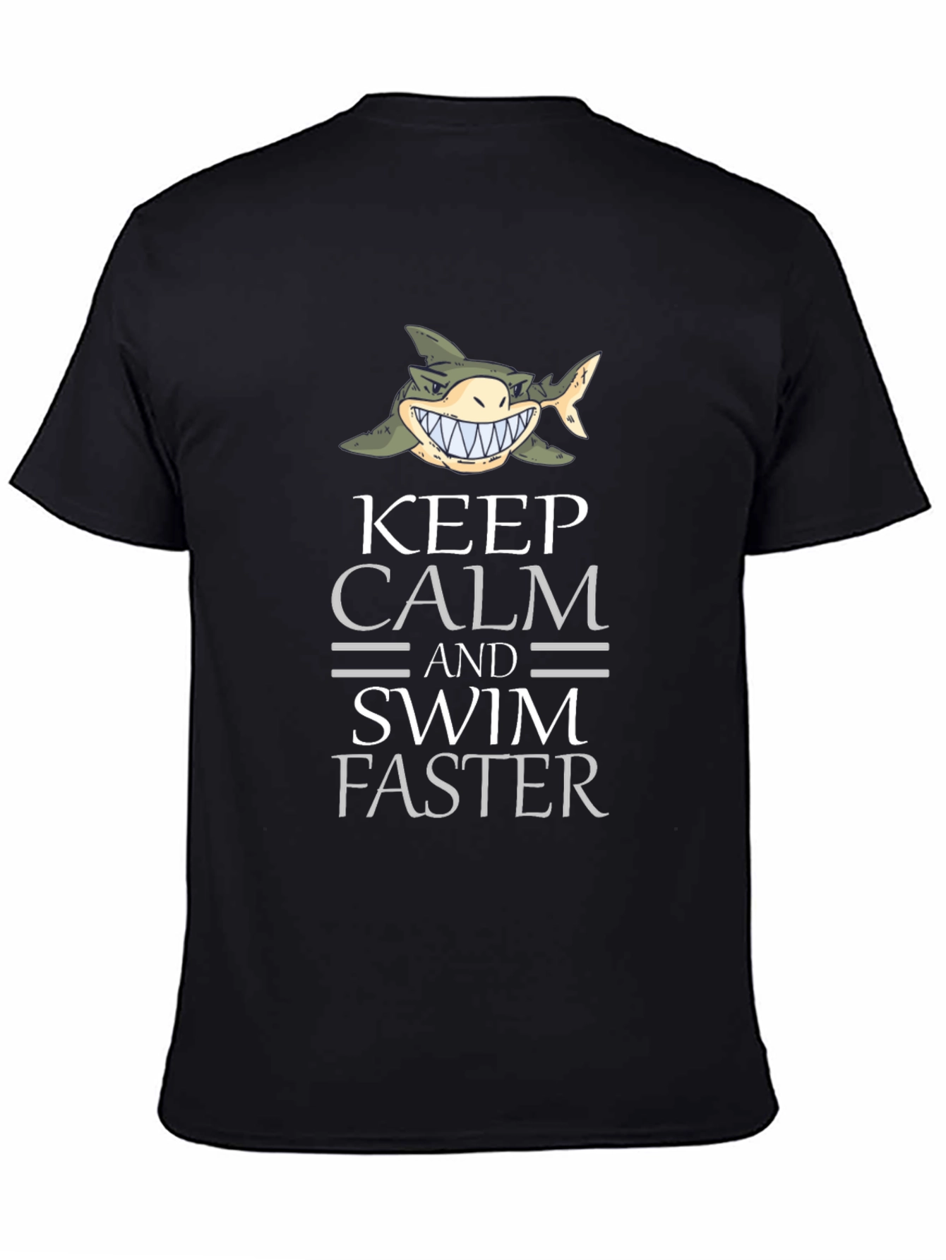 Keep Calm Shark Graphic Tee - Funny Novelty T-Shirt