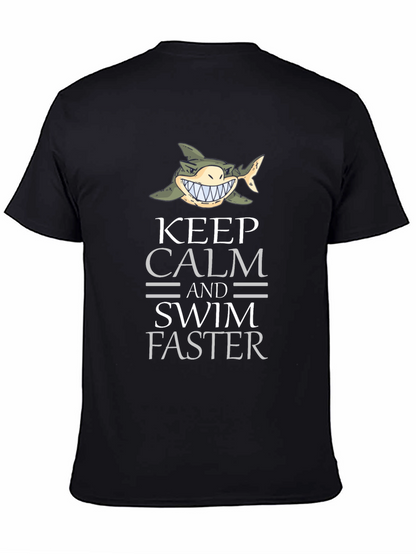 Keep Calm Shark Graphic Tee - Funny Novelty T-Shirt