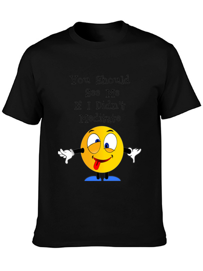 Meditate T-Shirt Crazy Emoji Graphic Tee
