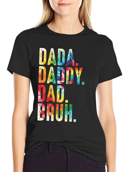 Dada Daddy Dad Bruh Tie Dye Mens Black T-Shirt