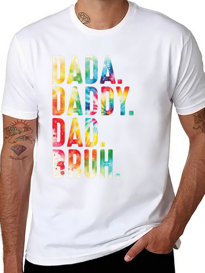 Dada Daddy Dad Bruh Tie Dye Mens Black T-Shirt