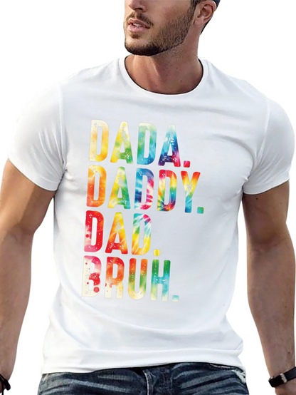 Dada Daddy Dad Bruh Tie Dye Mens Black T-Shirt