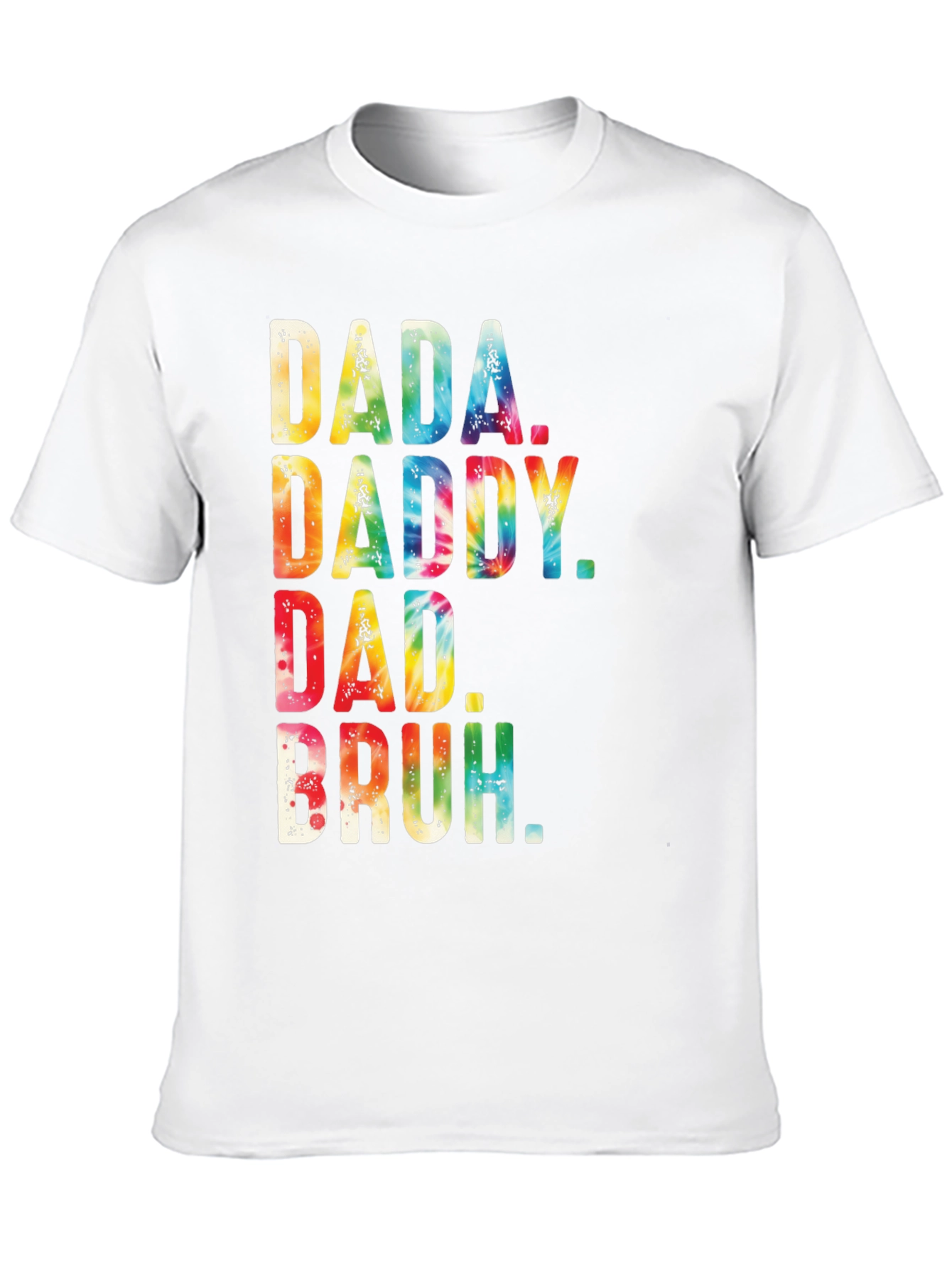 Dada Daddy Dad Bruh Tie Dye Mens Black T-Shirt