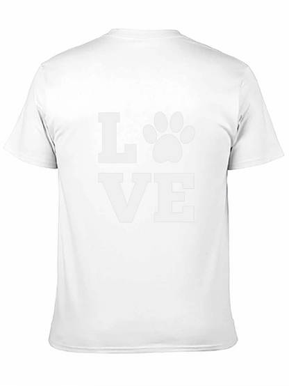 Love Paw Print Black T-Shirt