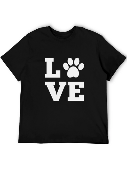 Love Paw Print Black T-Shirt
