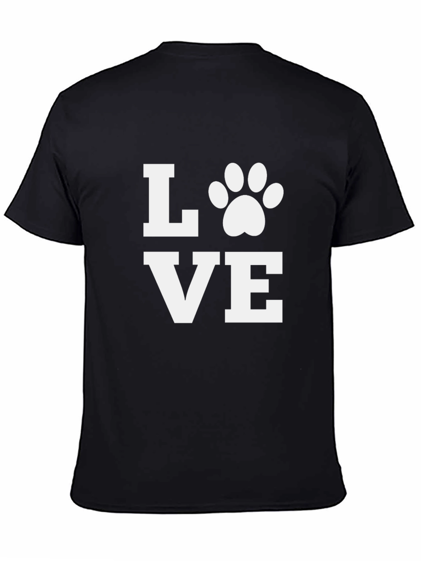 Love Paw Print Black T-Shirt