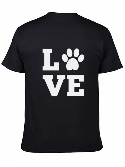 Love Paw Print Black T-Shirt
