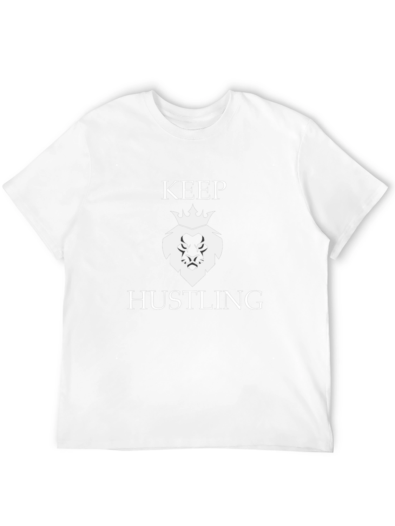 Keep Hustling Lion Graphic Tee - Black