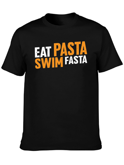 Eat Pasta Swim Fasta Black T-Shirt