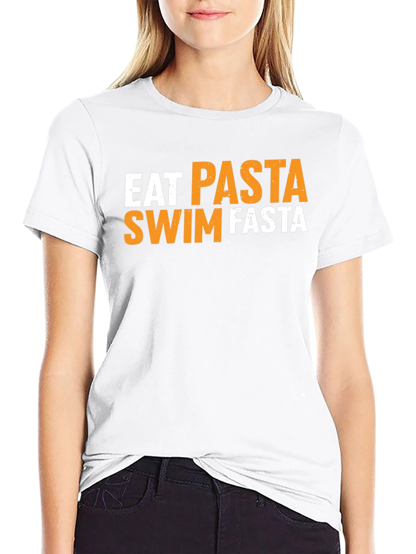 Eat Pasta Swim Fasta Black T-Shirt