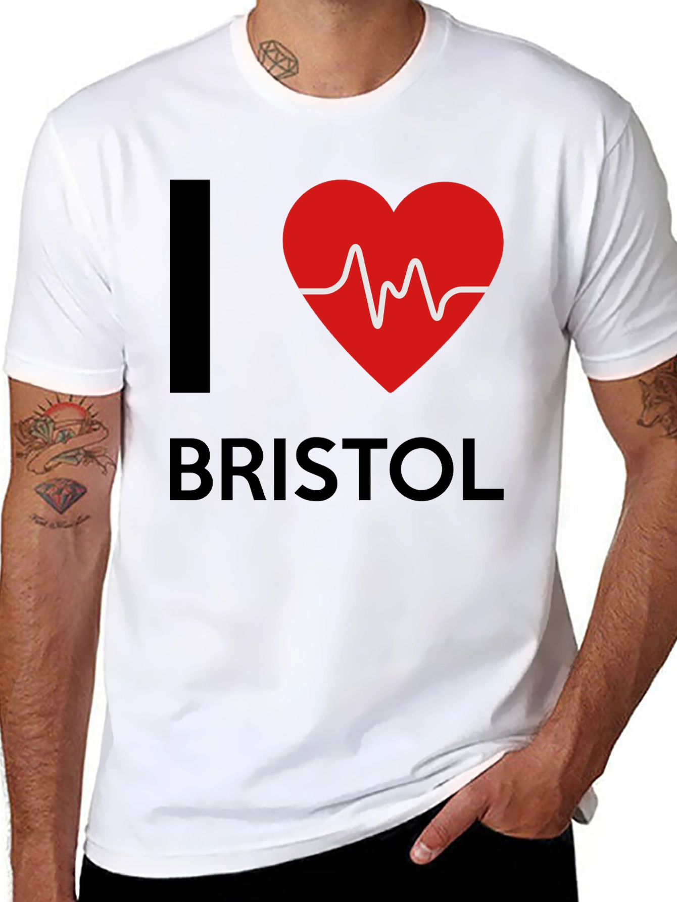 I Love Bristol Heartbeat T-Shirt